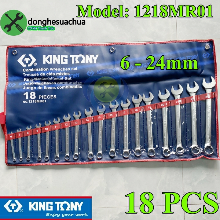 Bộ cờ lê vòng miệng kingtony 1218mr01 18 cái 6-24mm