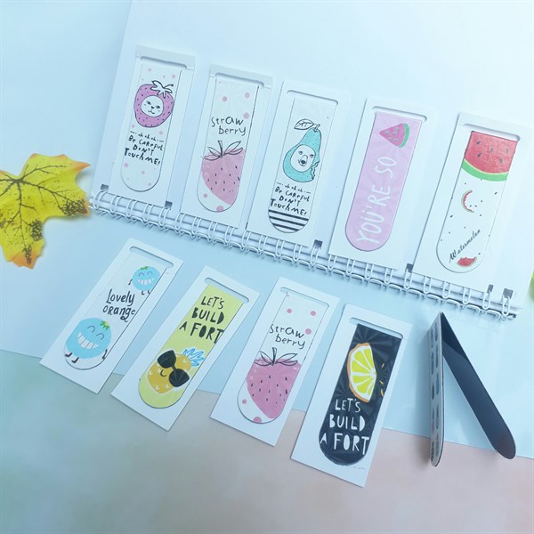 [HCM]Combo 5 Bookmark Nam Châm Đánh Dấu Sách - Trái Cây (Mẫu Ngẫu Nhiên)