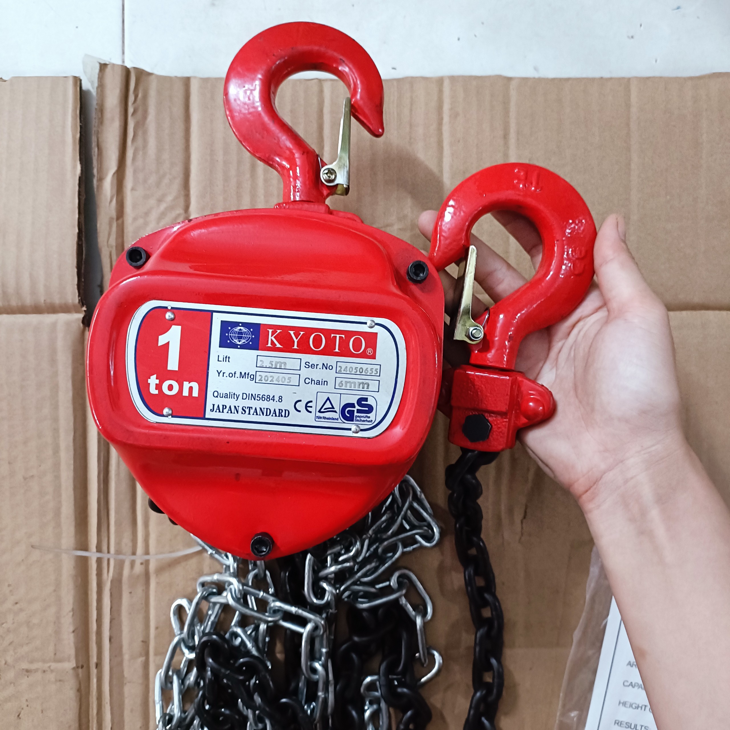 Pa lăng xích kéo tay từ 1 tấn, 2 tấn, 3 tấn hiệu Kyoto sản xuất theo tiêu chuẩn Japan Ba lăng xích kéo tay 1 tấn, 2 tấn, 3 tấn - Cơ Khí Liên Sơn