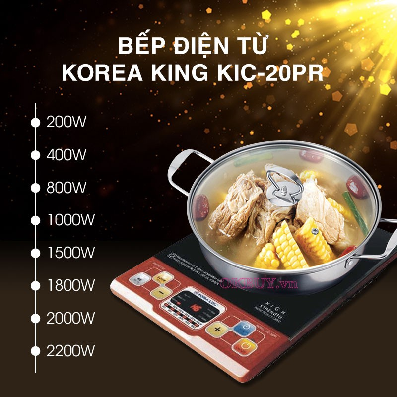 Bếp điện từ Korea King KIC-20PR (Đỏ) + Nồi lẩu
