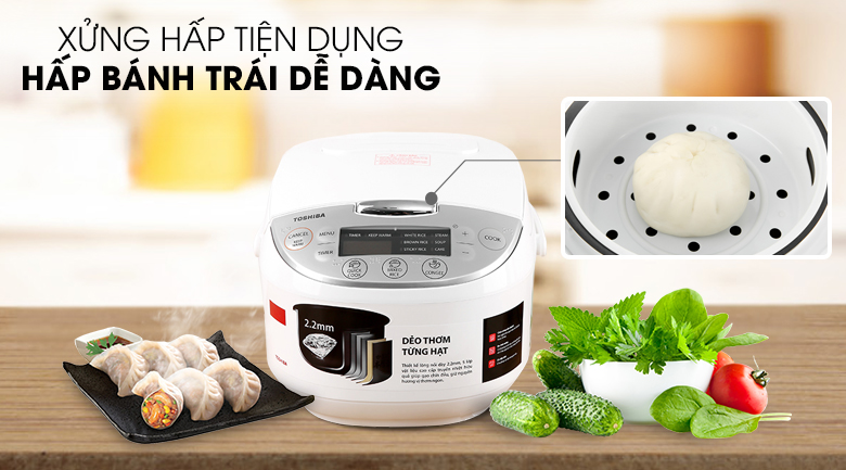 Nồi cơm điện tử Toshiba 1 ,8 lít RC-18DH2PV(W)