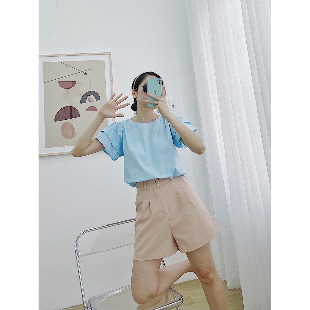 YU CHERRY | Áo nữ Bubble Cotton Top YA373