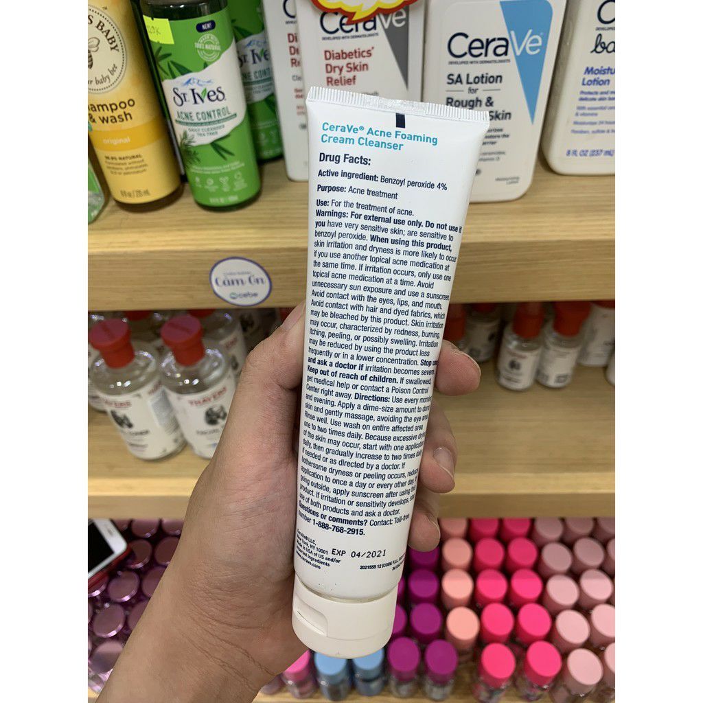 Sữa Rửa Mặt CeraVe Acne Foaming Cream Cleanser (150mL)