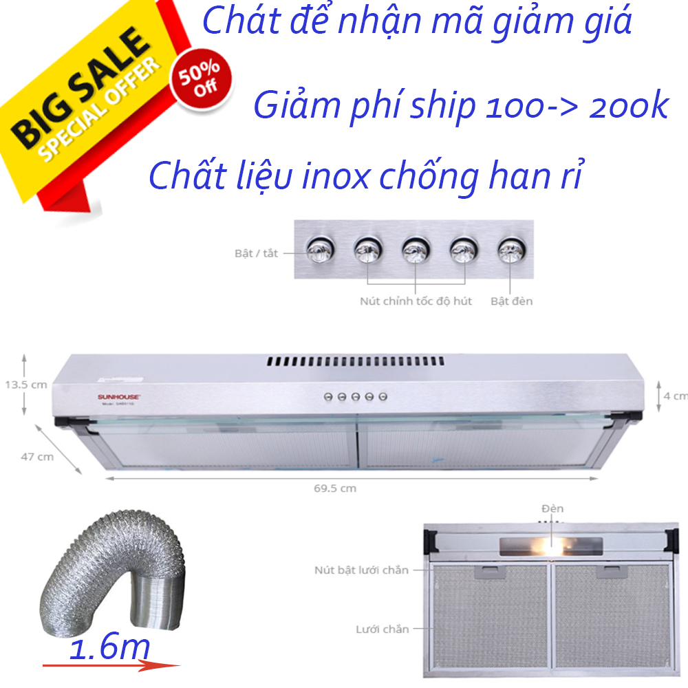 Máy hút mùi sunhouse shb6118i