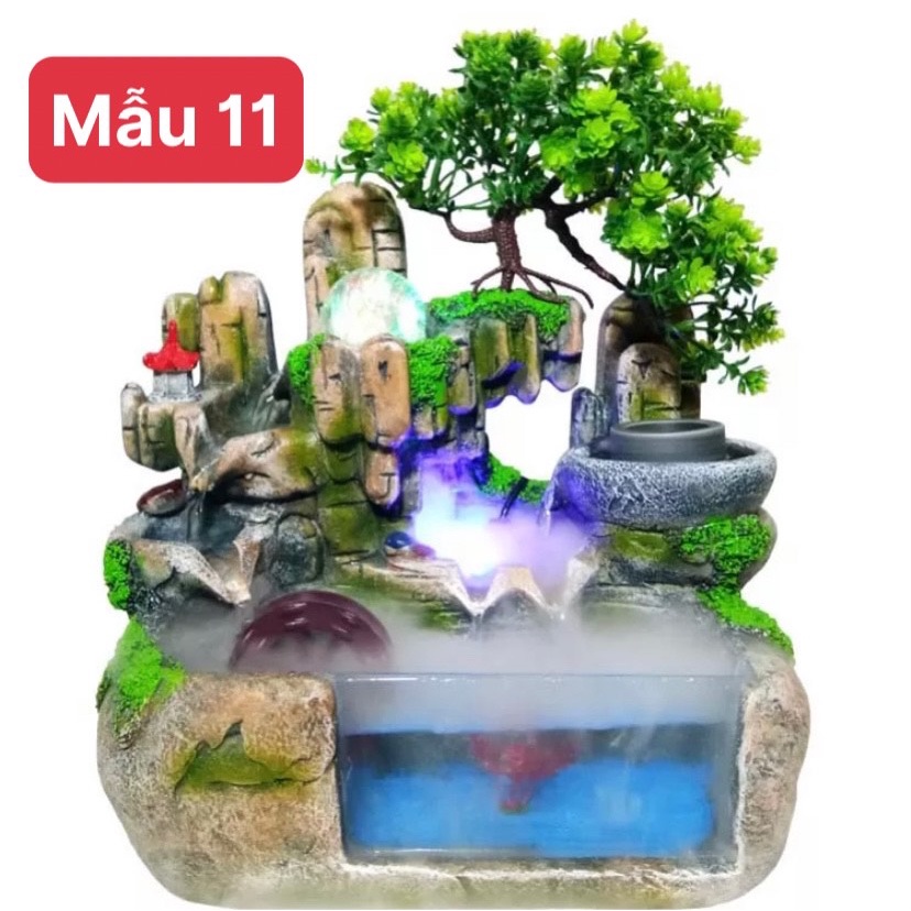 Thác nước phong thủy tiều cảnh Hòn Non bộ, bể cá mini