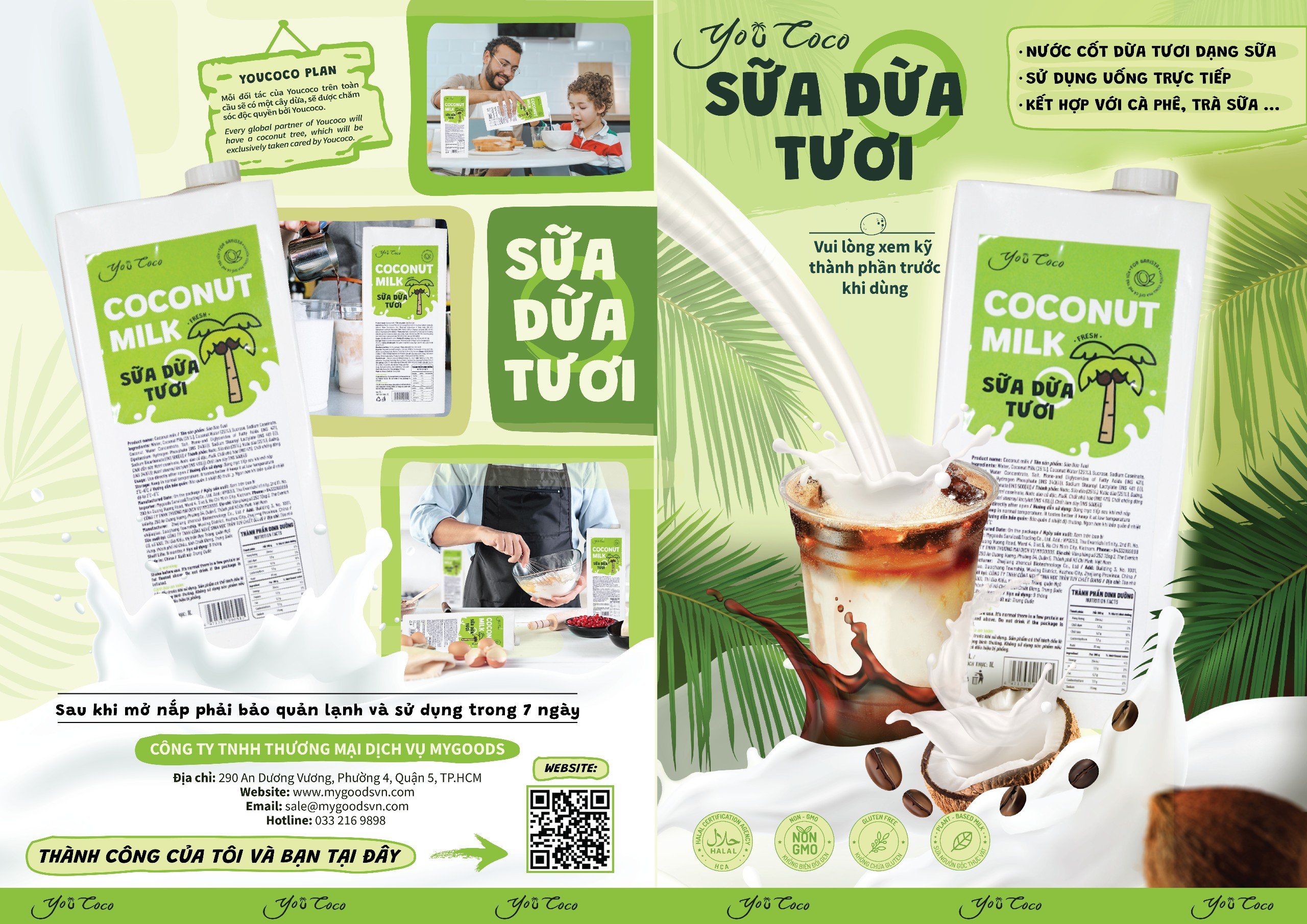 SỮA DỪA YOUCOCO THUẦN CHAY HỘP 1L