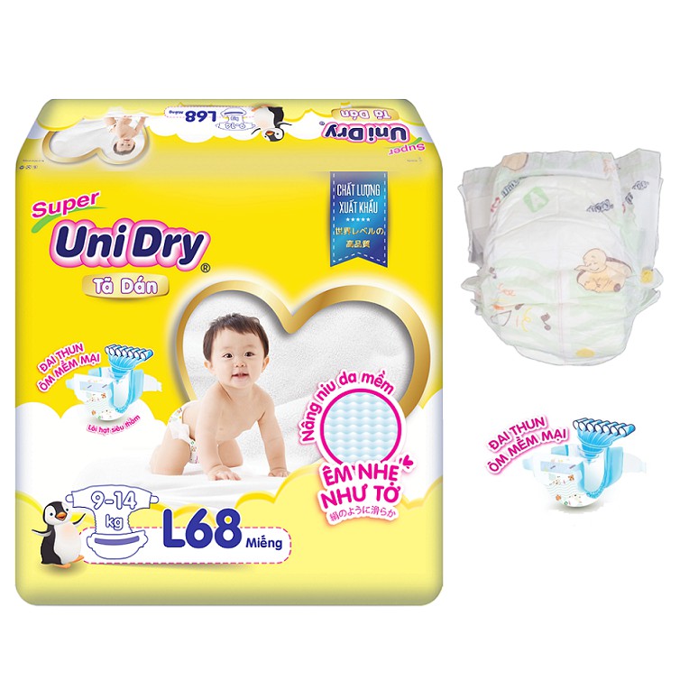 Tã Dán Cho Bé Unidry (G6+) Size L68 (68 miếng)