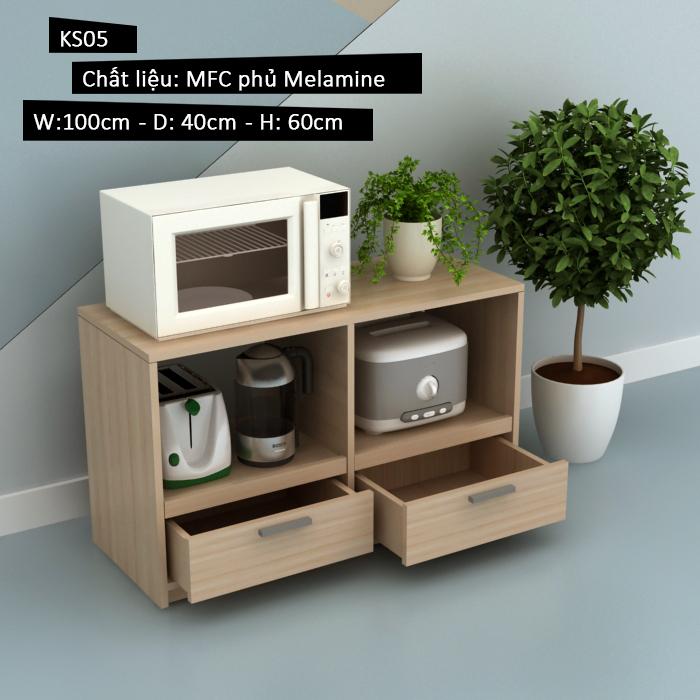 Tủ Kệ Lò Vi Sóng TheMaker Ks05 Vân gỗ nhạt