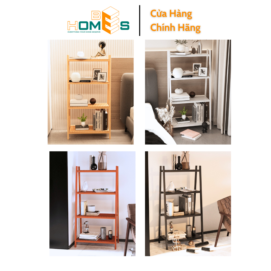 Kệ sách Behomes 4 tầng mặt nan