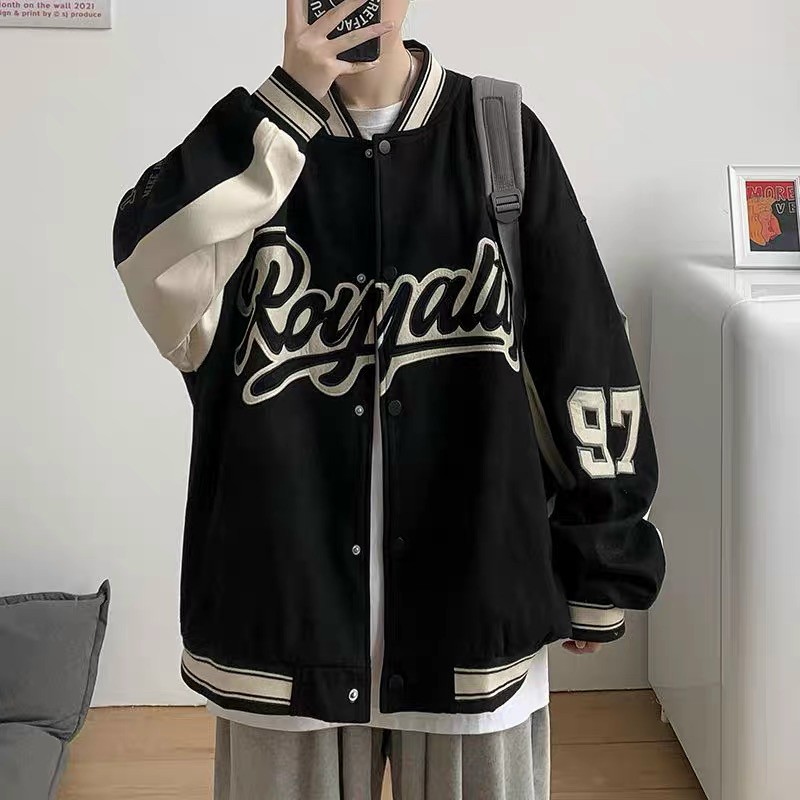 Áo bomber kaki Royyalty phối tay
