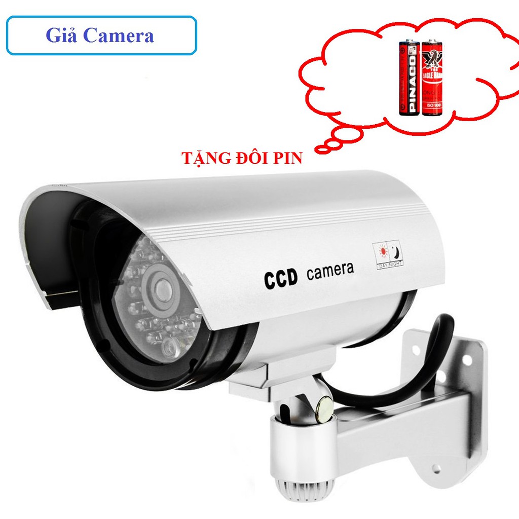 Mô hình camera camera giả 1 1 chống trộm giống thật 100% có LED cảnh báo CA