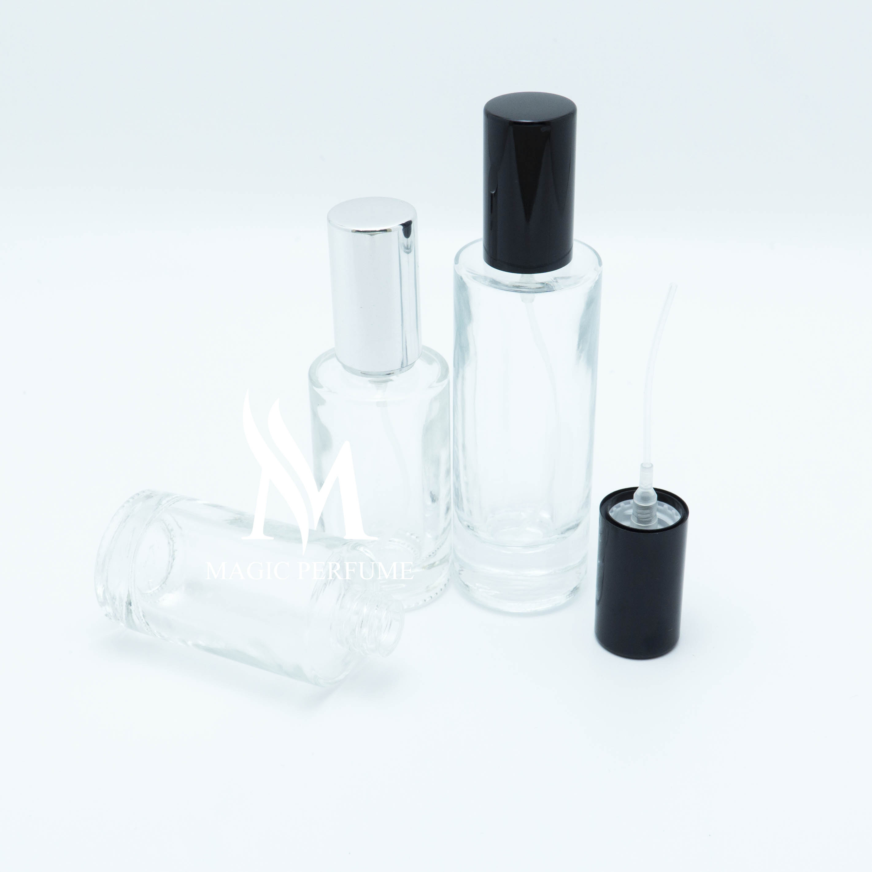 Chai lọ chiết nước hoa thủy tinh trong trụ tròn dung tích 20ml / 30ml dạng xịt phun sương