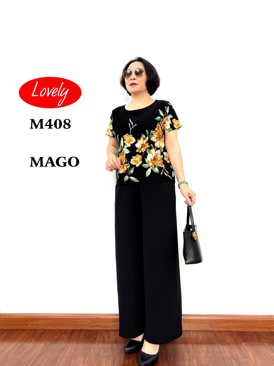 Set bộ Áo cộc tay chất liệu lụa mango cao cấp. Mềm mịn thoáng mát