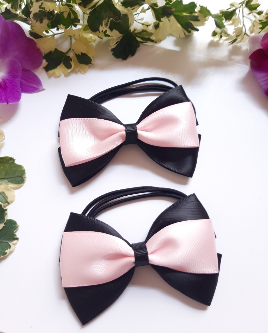 Cột tóc nơ đơn giản phong cách Hàn Quốc, người lớn hay trẻ em điều dùng được ( hình thật).