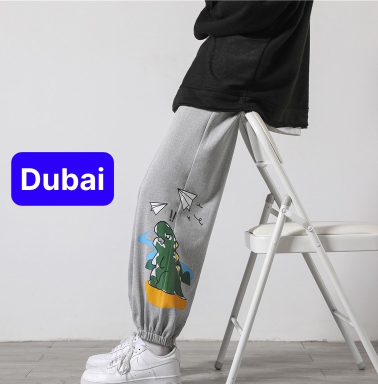 QUẦN JOGGER THỂ THAO NAM NỮ HIPHOP ỐNG SUÔNG HÌNH KHỦNG LONG XANH CHẤT NỈ DÀY DA CÁ HOT TREND SAKURA NHẬT BẢN - DUBAI FASHION