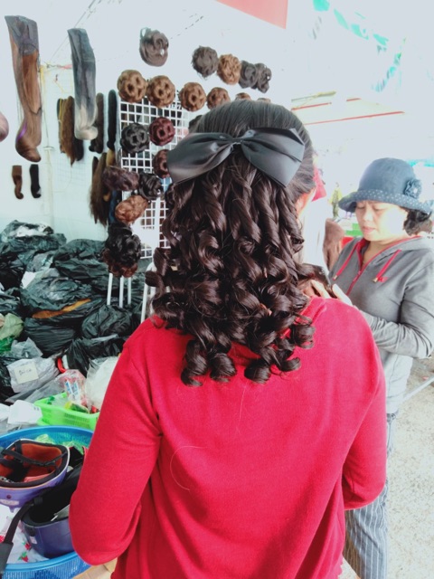 Tóc Giả Trung Niên 😍😍 Búi Kèm Nơ Dạng Cài