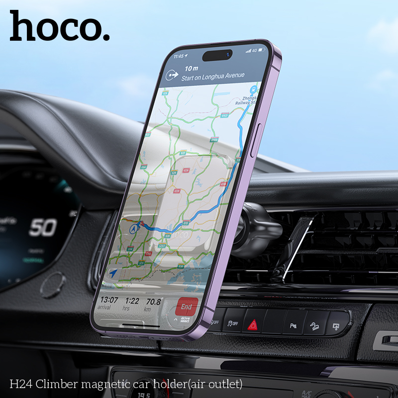 Giá Đỡ Kẹp Điện Thoại Từ Tính Cao Cấp Kẹp Cửa Gió Điều Hòa Ô Tô Xe Hơi HOCO H24 (hàng chính hãng)