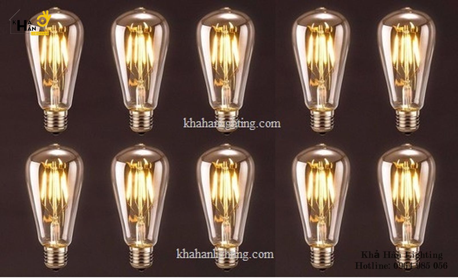 Combo 10 bóng led edison st64 vỏ trong công suất 4w - đèn khả hân bóng đèn led, bóng đèn trang trí ngoài trời, bóng đèn decor