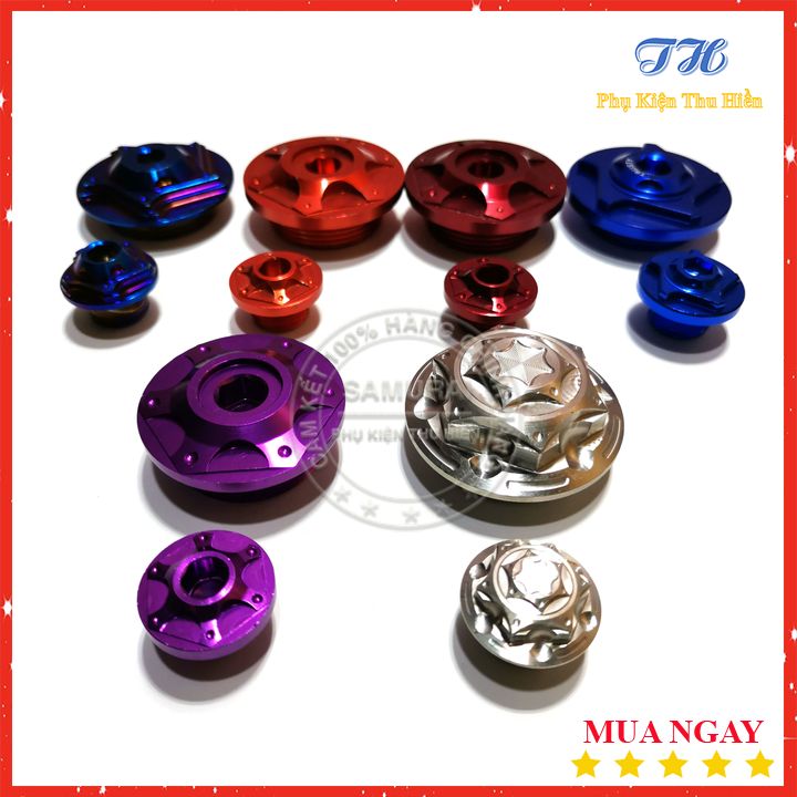 Ốc Mâm Lửa Nhôm Cho Xe Hon Da Và Ya Ma Ha Cực Chất
