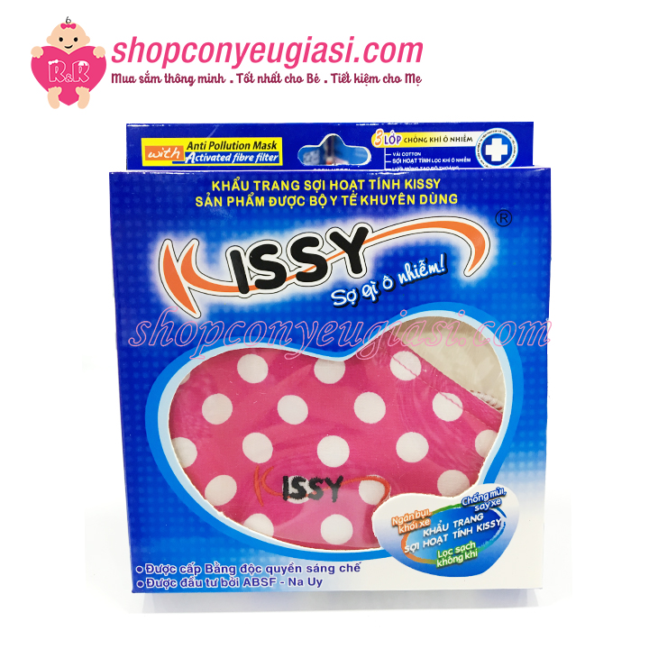 Khẩu trang vải sợi hoạt tính kissy size l0 - 1 cái/hộp
