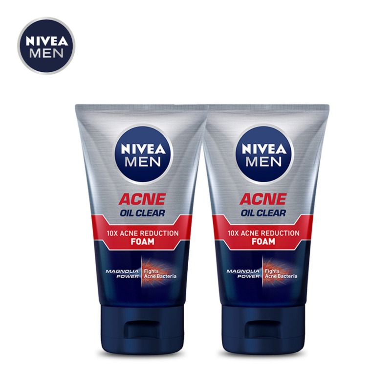 Combo 2 Sữa rửa mặt nam ngăn ngừa mụn tối ưu Nivea Men 10X Acne Clear Face Wash 100g nhập khẩu