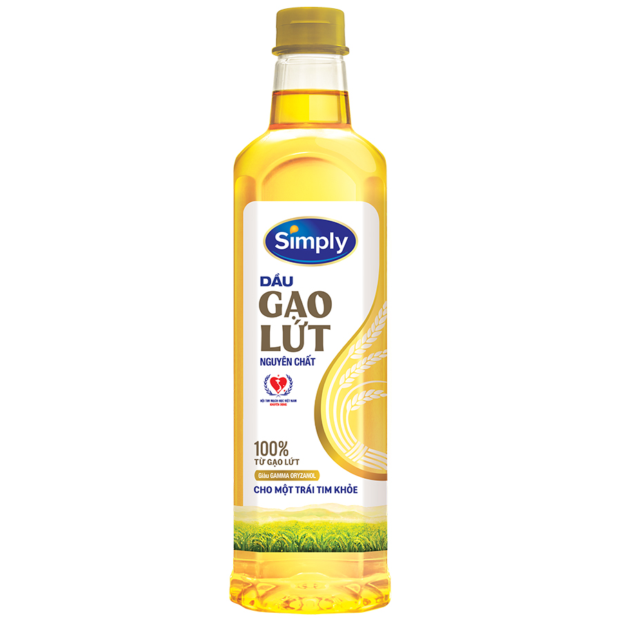 Dầu ăn gạo lứt Simply - Loại 1 lít
