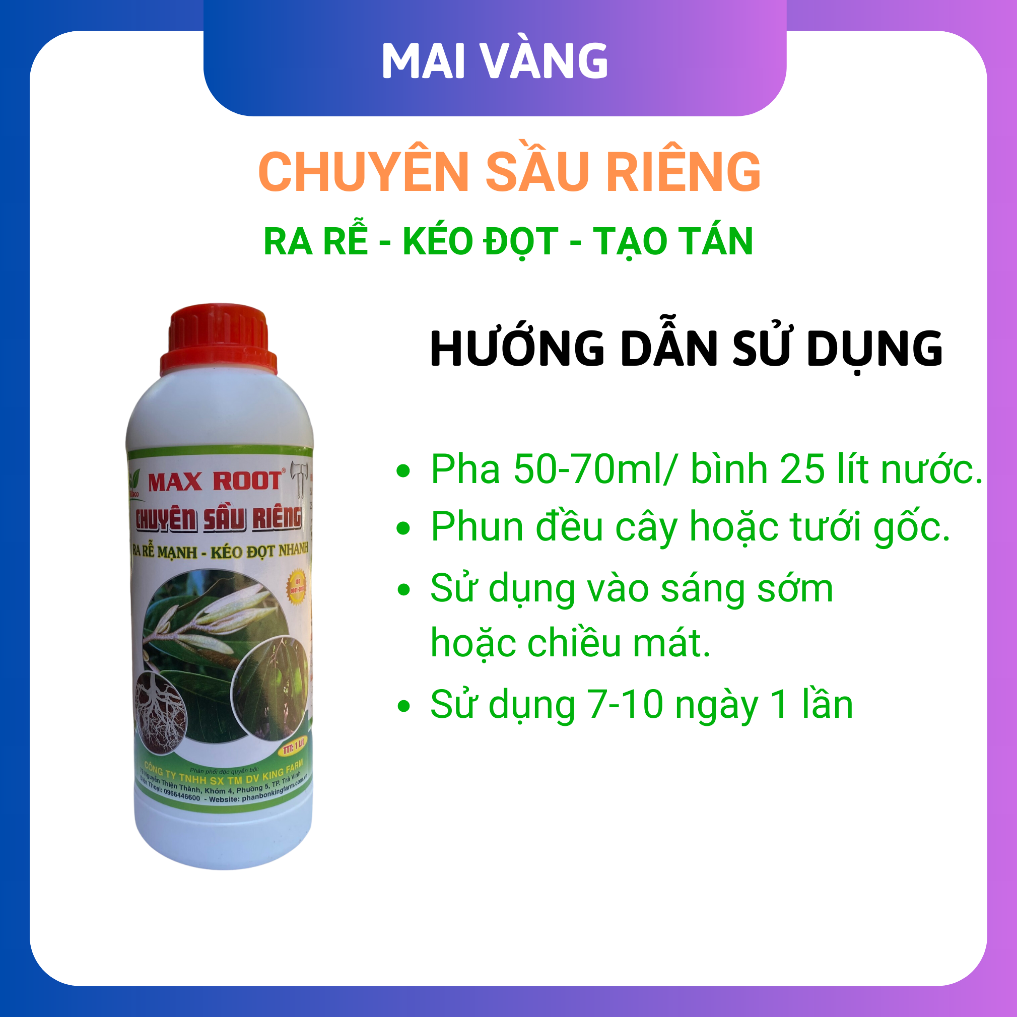 Siêu vọt đọt cây sầu riêng, vua bật chồi chai 1 lít