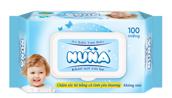 KHĂN ƯỚT/ GIẤY ƯỚT NUNA 100 TỜ
