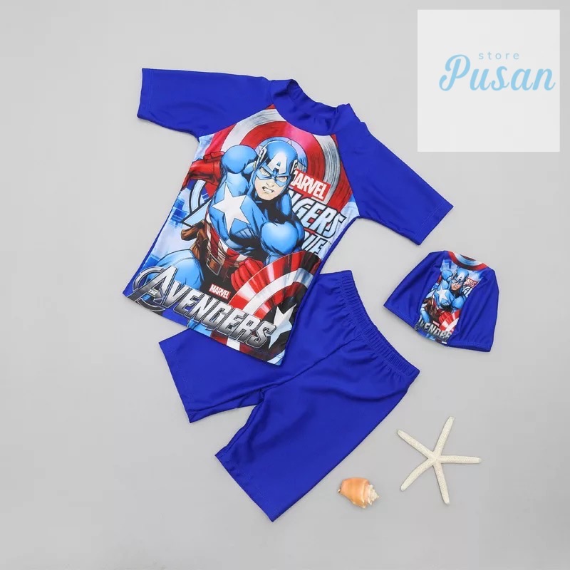 Bộ bơi bé trai spider man captain america