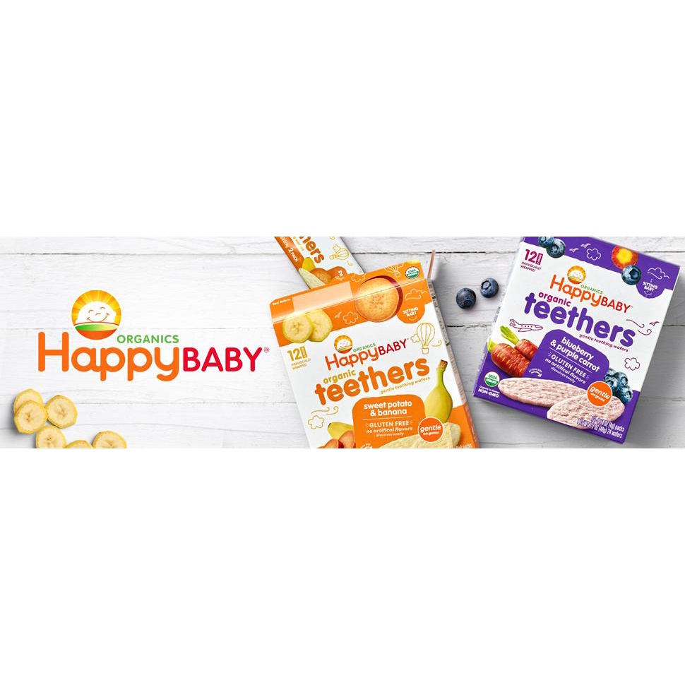 BÁNH ĂN DẶM HỮU CƠ HAPPY BABY TEETHERS ORGANIC CHO BÉ TỪ 6 THÁNG