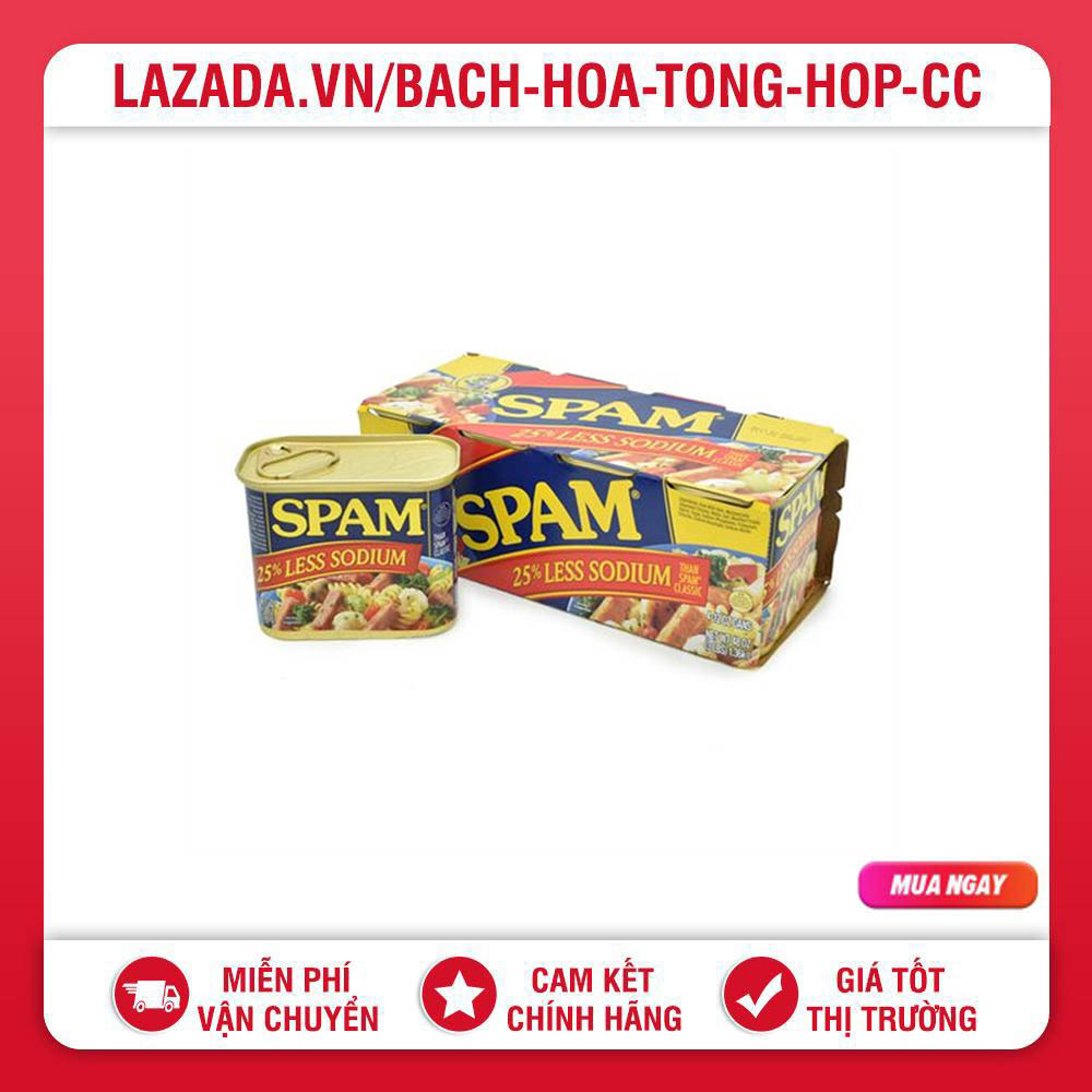 [Date 2026] Thịt Hộp Hormel Spam 25% Less Sodium (340g x 8 Hộp) Mỹ