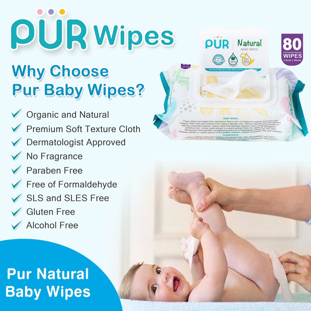 Combo 3 gói khăn ướt Pur loại 80 tờ