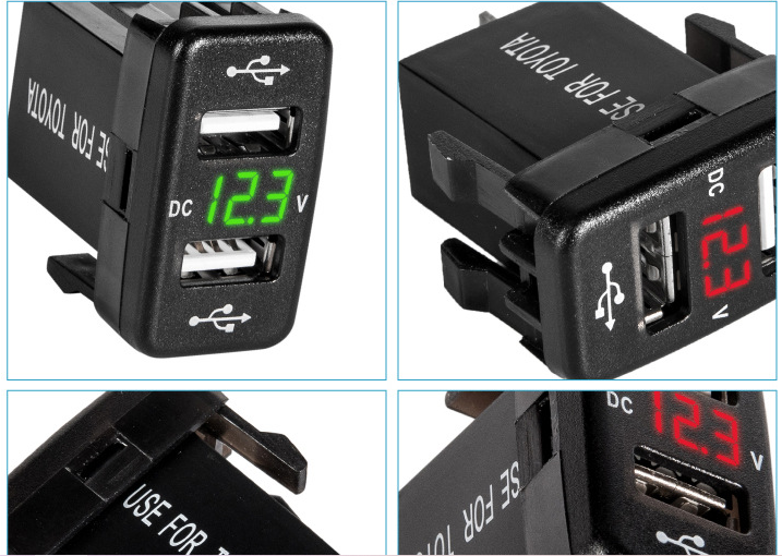 Sạc nhanh chia 2 USB gắn cổng chờ xe hơi