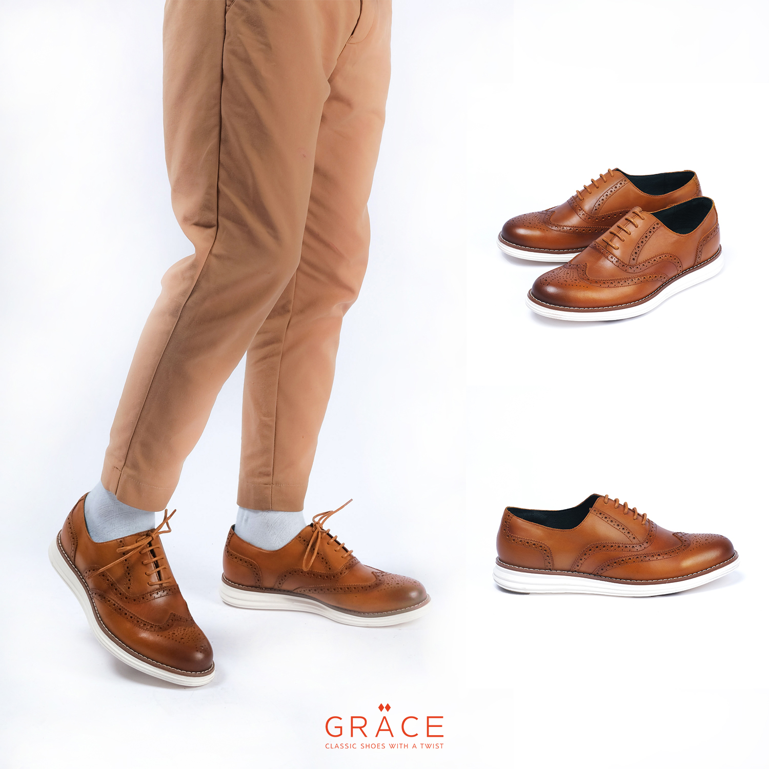 GIÀY TÂY XỎ DA THẬT TRẺ TRUNG ĐẾ CHUNKY - GRACE SAIGON RBANFLEX PENNY LOAFER 612 OFF WHITE SUEDE