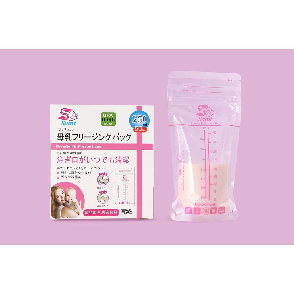 Hộp 50 túi trữ sữa sami 250ml nhật bản
