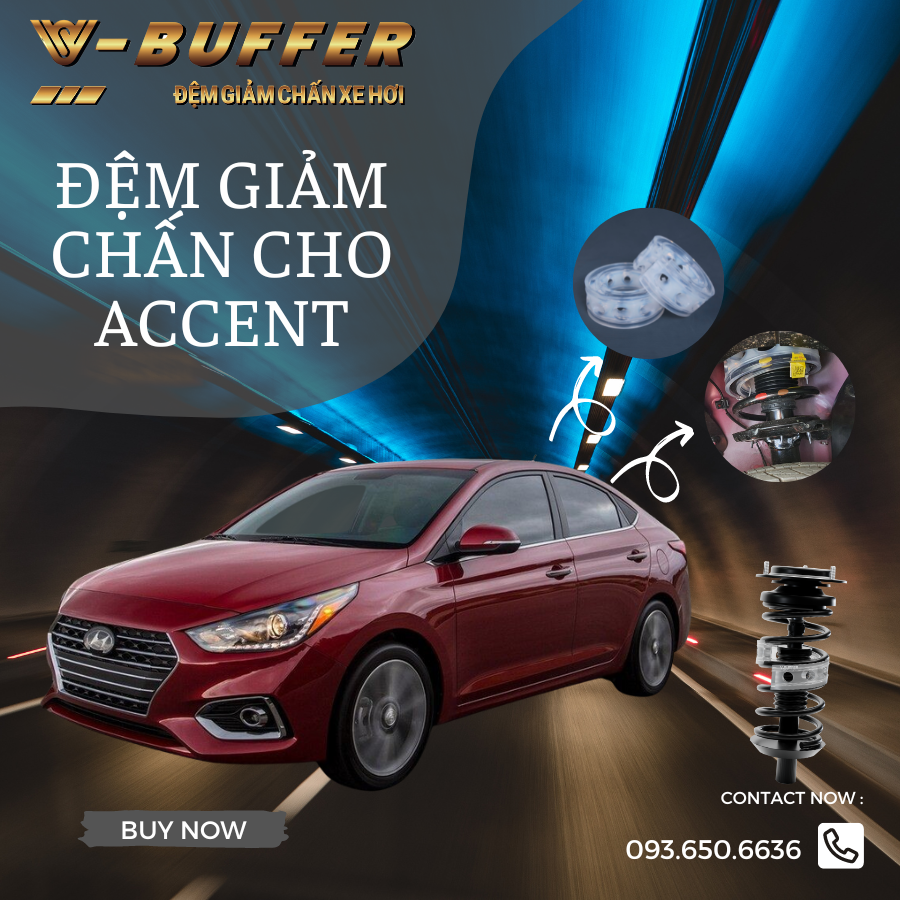 [Huyndai Accent] Đệm cao su giảm chấn cho ô tô- Bộ 4 chiếc