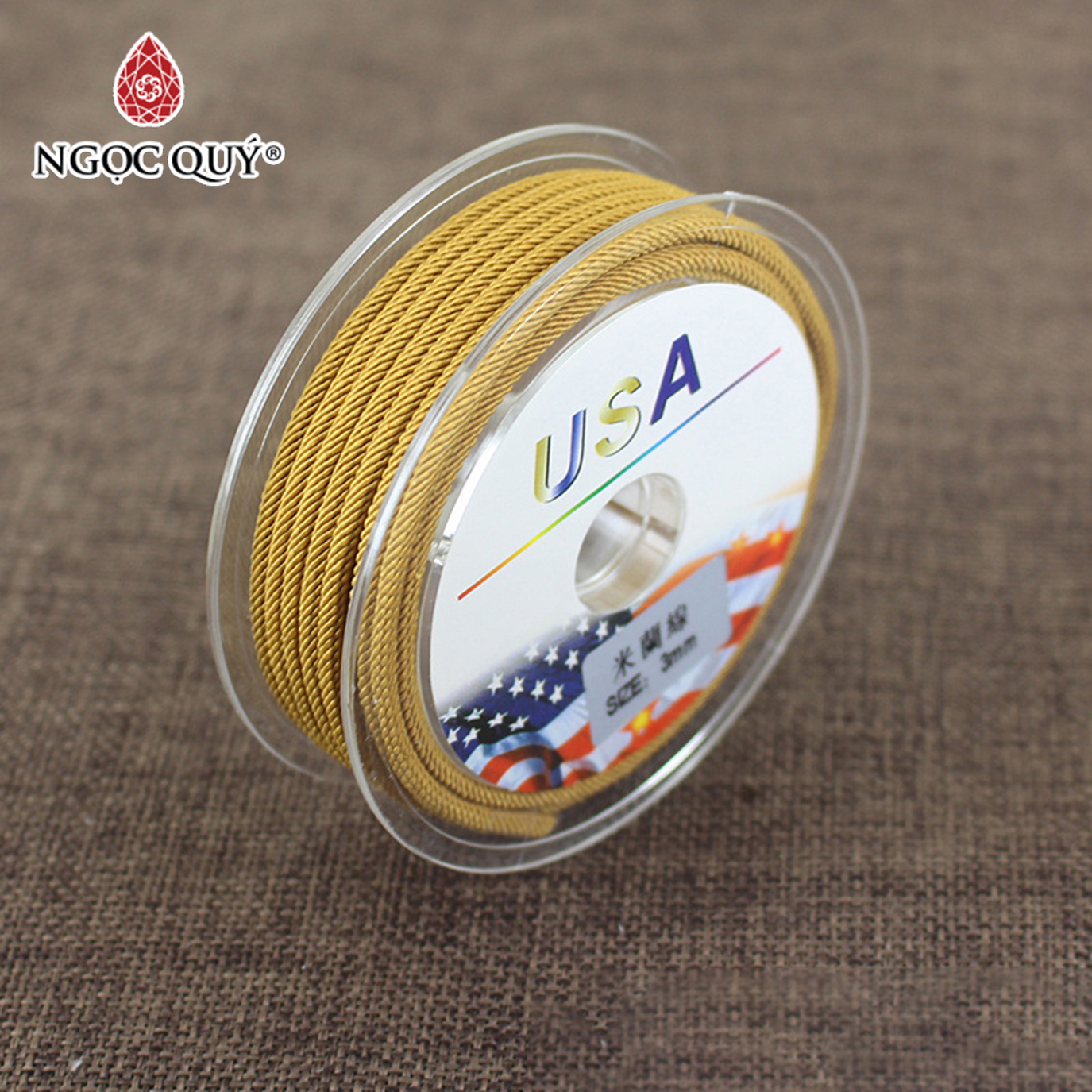 [HCM]Cuộn dây vải handmade đường kính dây 3mm  cuộn dài 4m - Ngọc Quý Gemstones