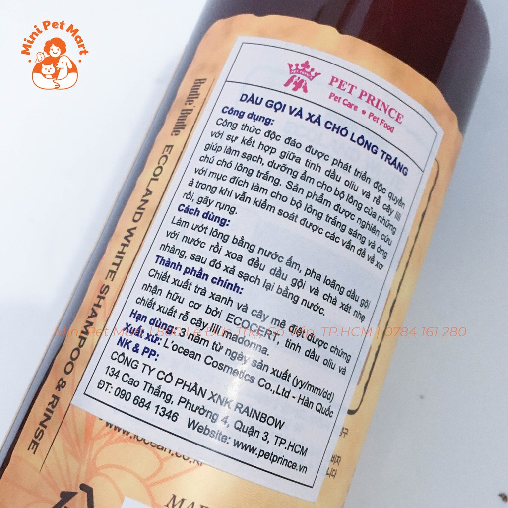 [HCM]Sữa tắm dành cho chó lông trắng BUDBLE BUDLE - 500ml