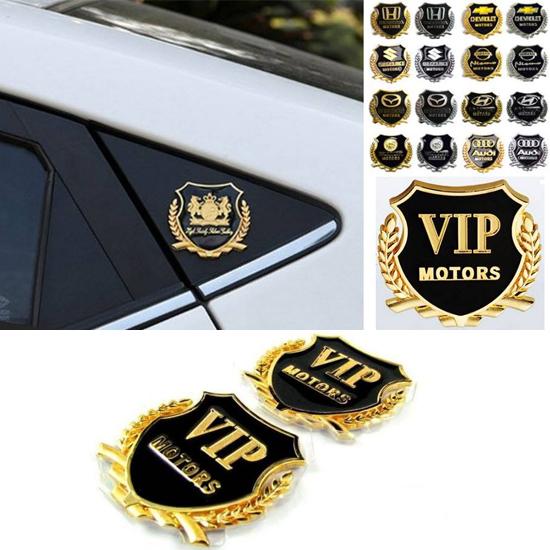 Bộ 02 logo huy hiệu bông lúa Vip trang trí ô tô