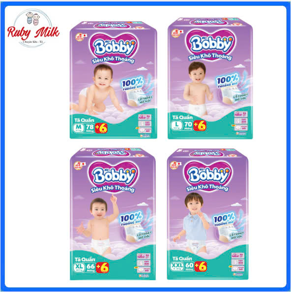 Bobby Diapers and Pants Size M76/L68/Xl66/Xxl60