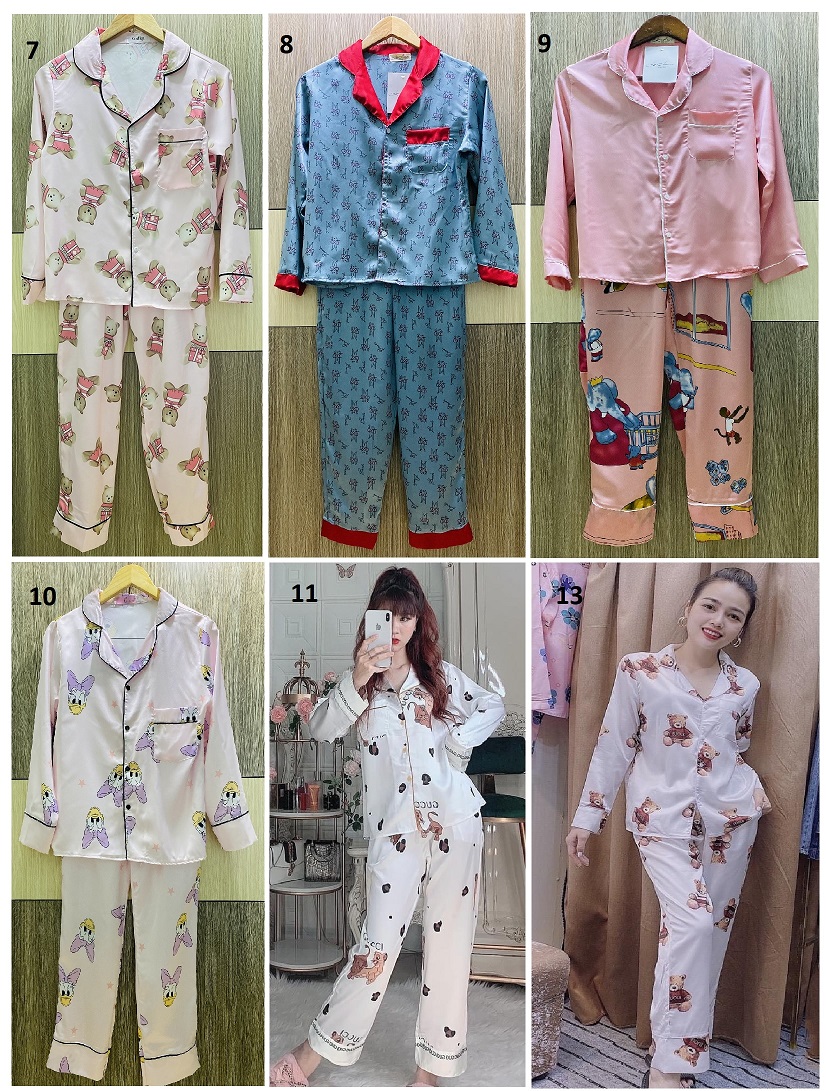 Đồ Bộ Lụa Satin Phong cách Tiểu Thư