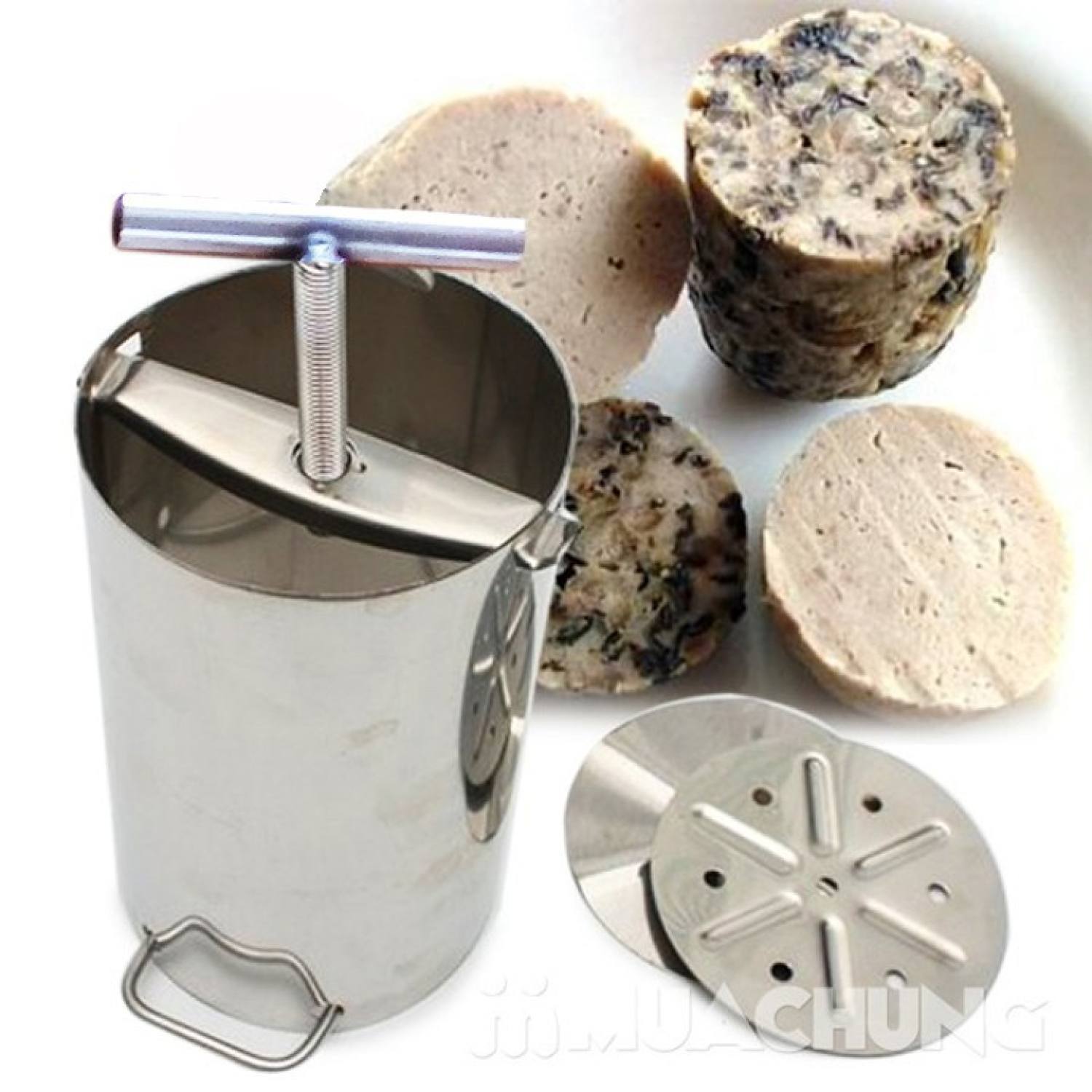 Khuôn làm giò xào inox 1-2 kg, khuôn làm giò chả, khuôn ép giò thủ - dụng cụ làm giò