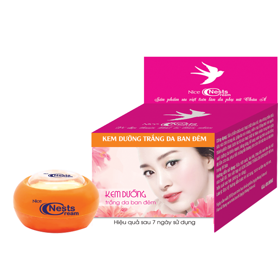 KEM DƯỠNG TRẮNG DA BAN ĐÊM NICE NESTS 8g
