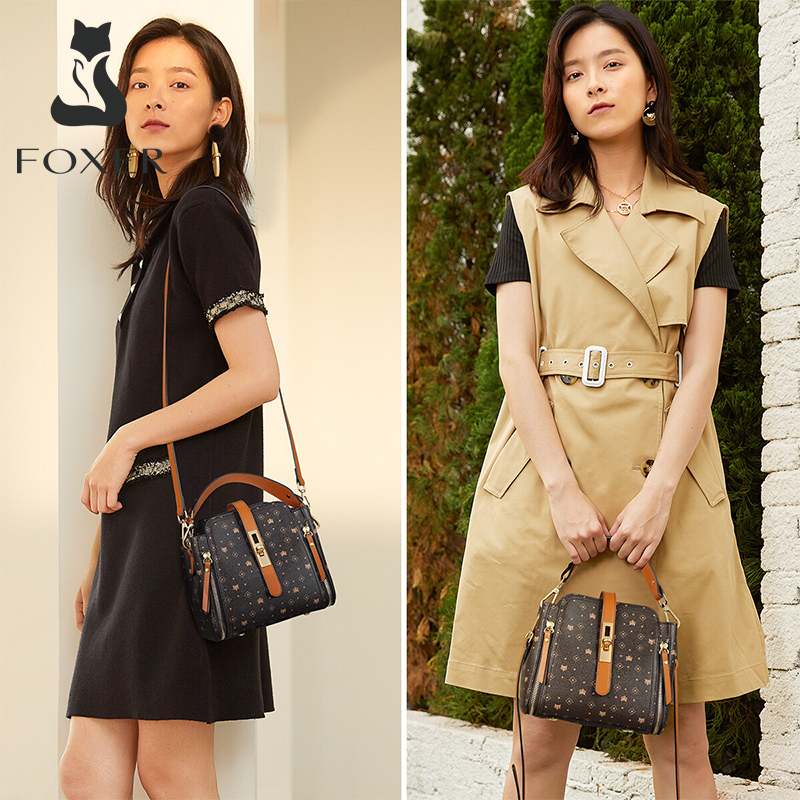 FOXER PVC Leather Crossbody Bags for Women Faux Leather Ladies Signature Shoulder Bag
