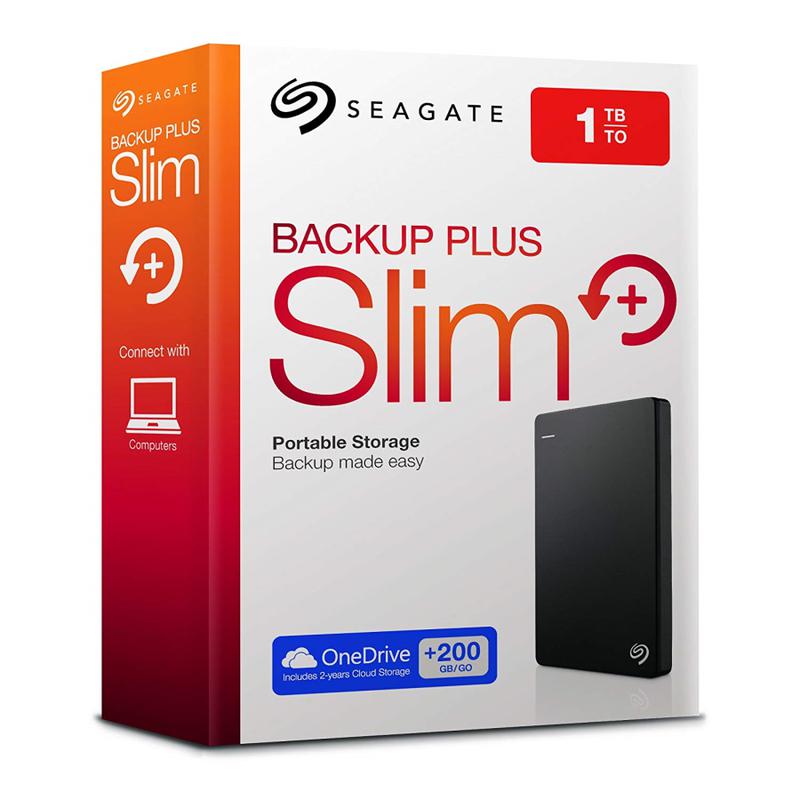 [Xả Kho 300 Cái] Ổ Cứng Di Động HDD Seagate Backup Plus slim USB 3.0 1 TB Đen