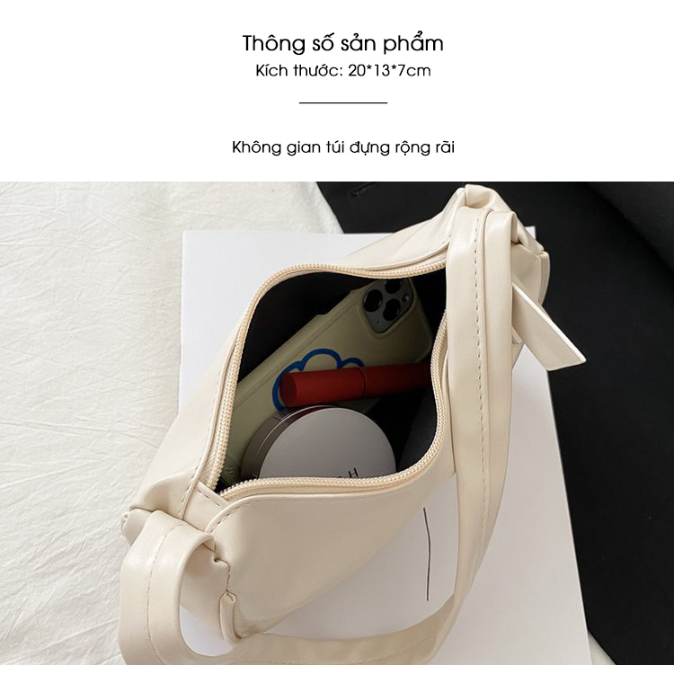 (Mới) Túi kẹp nách nữ da trơn siêu mềm D896