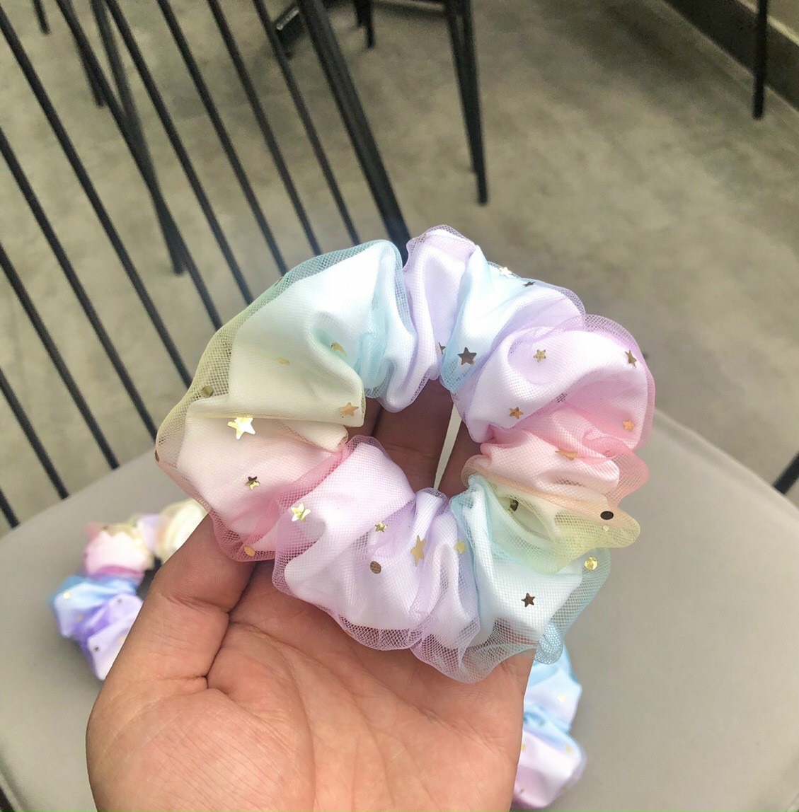 Dây buộc tóc vải scrunchies cầu vồng galaxy 2 lớp style hàn quốc dễ thương hot trend - buộc tóc scrunchies cầu vồng xinh xắn pkga0008