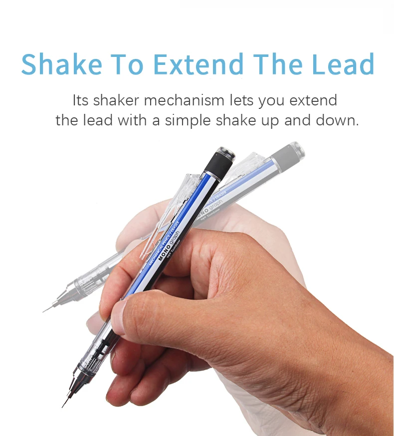 Bút chì bấm Tombow Mono Graph Shaker clear body