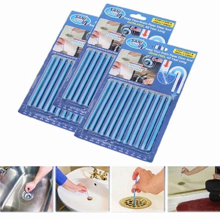 Que thông tắc nghẽn khử mùi Sani Sticks (12 que/ Hộp)