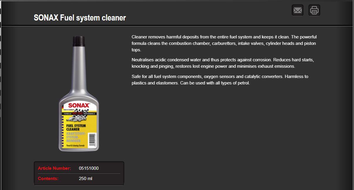 Làm Sạch Hệ Thống Xăng Sonax Fuel System Cleaner 250ml